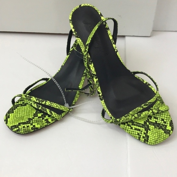 FREE PEOPLE Green Black Salina Strappy Heeled Sandals Size 6 - Picture 3 of 8